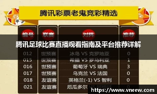 腾讯足球比赛直播观看指南及平台推荐详解